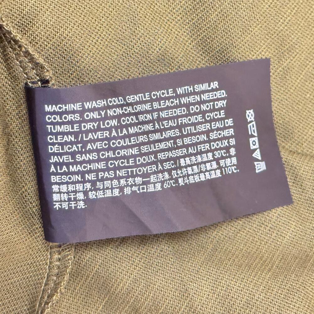 New Theory Vormond Knit Olive Green T-shirt Dress Elastic Tie Waist Women's M - Picture 12 of 13